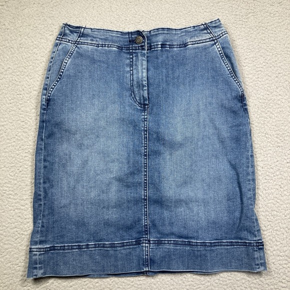 Talbots Short Denim Skirt Women's Petite 6P Blue Straight Pencil Casual Classic - Picture 1 of 10